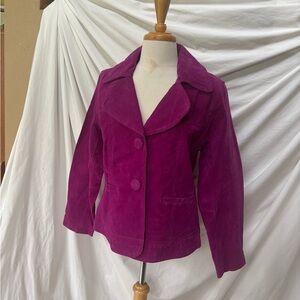 Chicos Magenta Pink Suede Jacket 2 / L